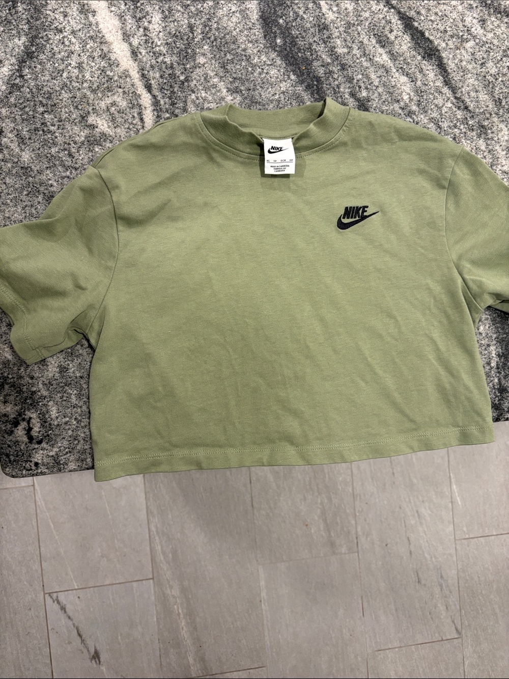 Nike Olive Green Short Sleeve Tee with Black Logo